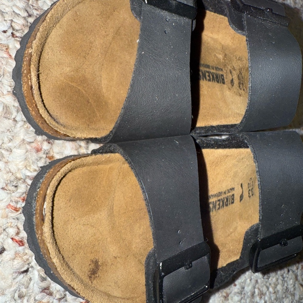 Birkenstock Slip-on Buckle Sandals Kids Black Size 33 US 2 - Picture 2 of 8